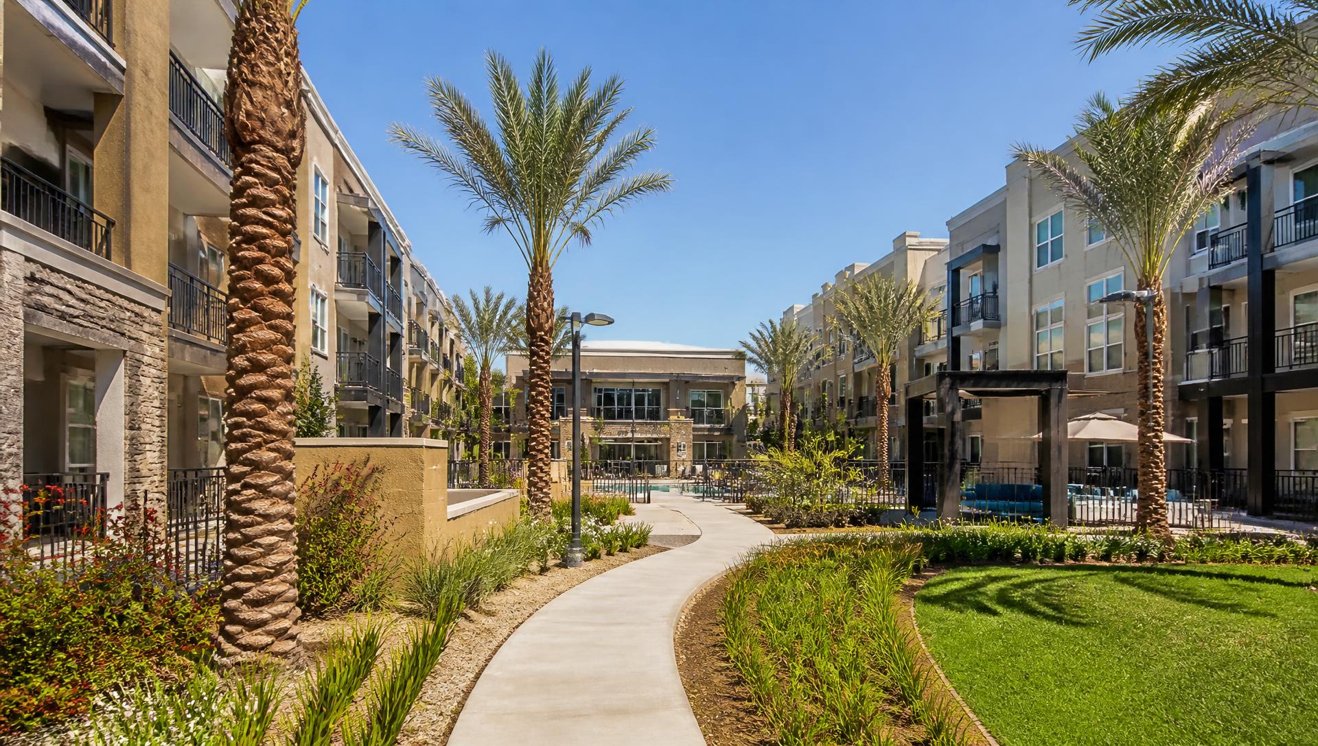 Modern apartment community managed by a property management company